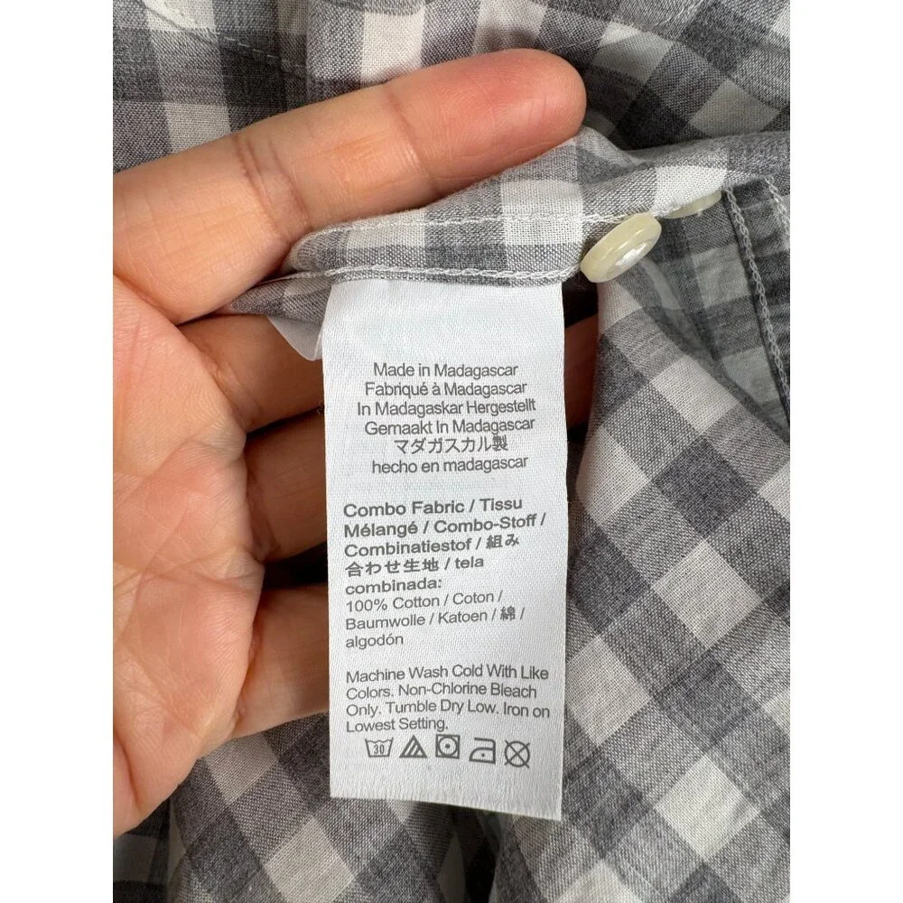 J.Crew Secret Wash Organic Cotton‎ Poplin Shirt For Men gingham sz LT